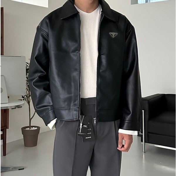 프라다 레더 오버핏 블루종 (2color) -20408-레플리카 사이트 쇼핑몰