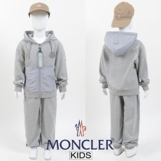 몽클레어 키즈 빅로고 배색 후드집업 셋업  -그레이-