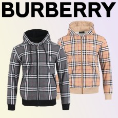 버버리 기마 자수 체크 후드 집업 (2color)