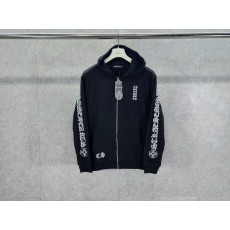 크롬하츠 세로로고 후드 집업