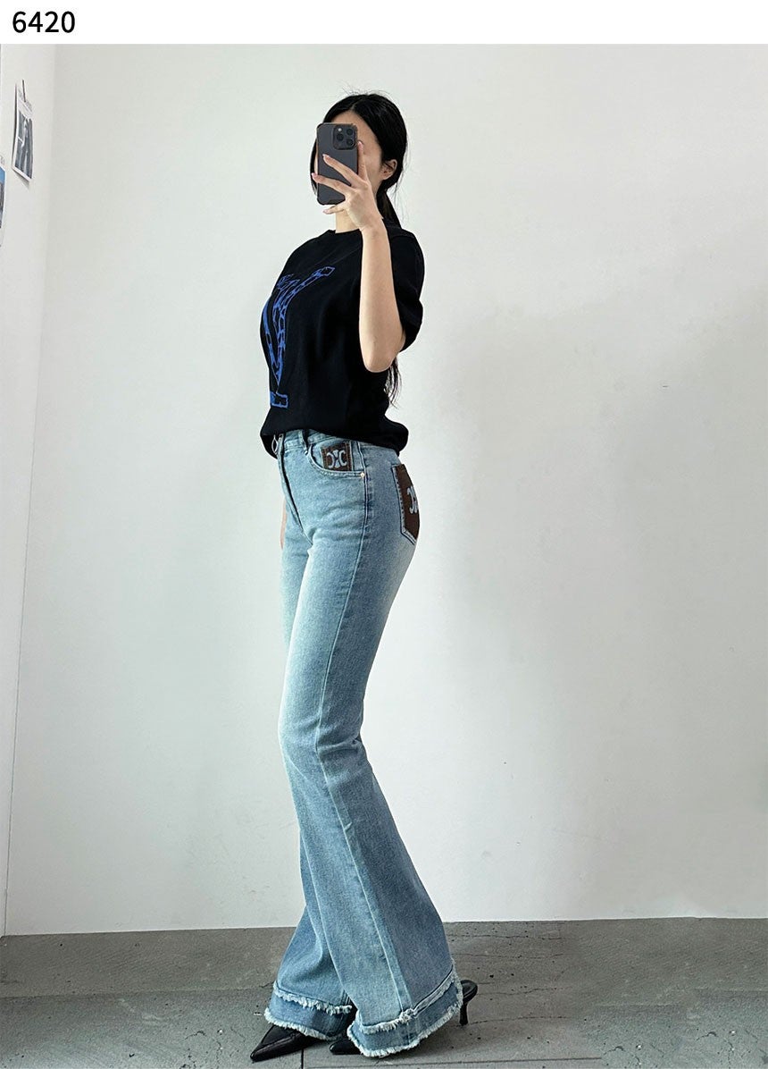 셀린느 여성 부츠컷 유니언 워시 데님 팬츠