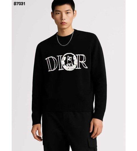 디올 부클레 엠브로이디드 로고 울 블렌드 니트 풀오버