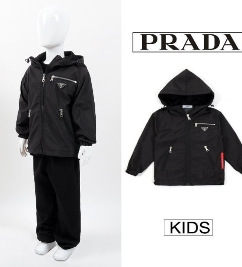 프라다 키즈 지퍼 포켓 바람막이