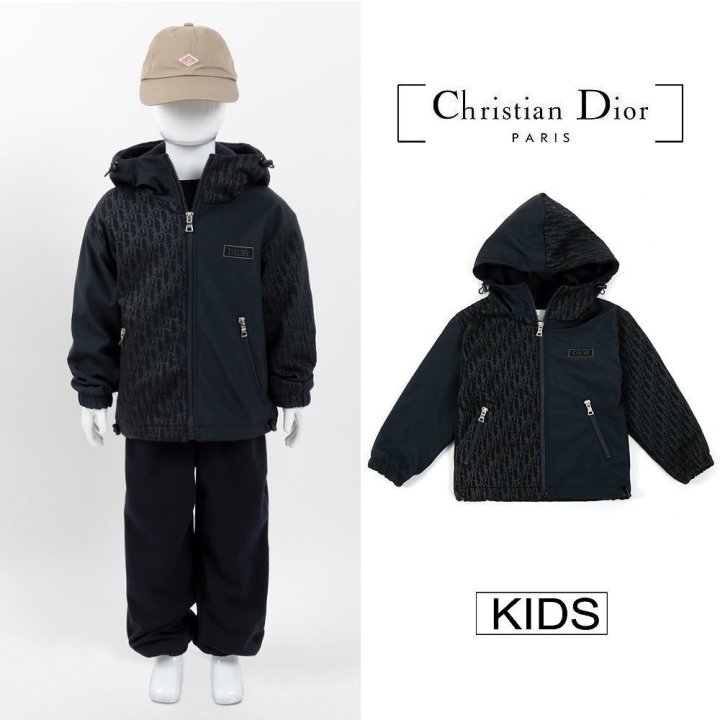 디올 키즈 배색 나염 바람막이