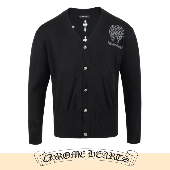 크롬하츠 실버 스티치 말굽 울 가디건