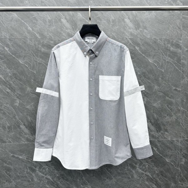 톰브라운 암밴드 투톤 배색 셔츠-레플리카 사이트 쇼핑몰