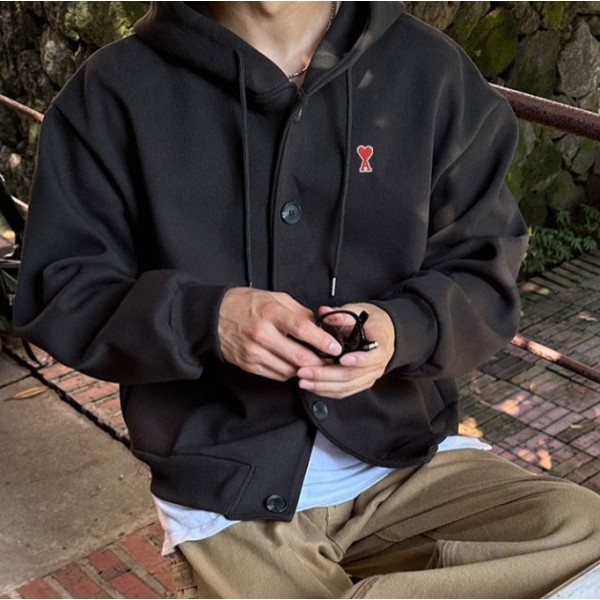 아미 후드 단추 가디건 (4color) -20429-레플리카 사이트 쇼핑몰