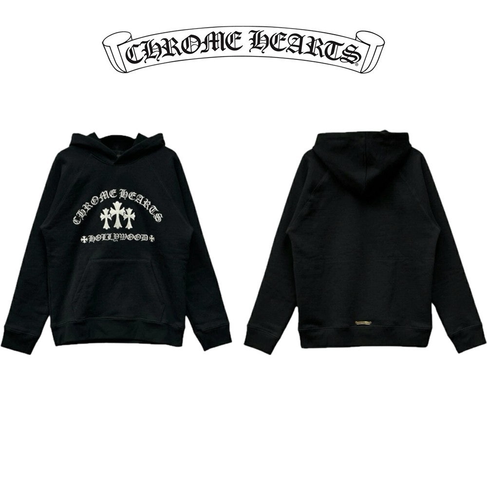 크롬하츠 크로스 자수 후드티