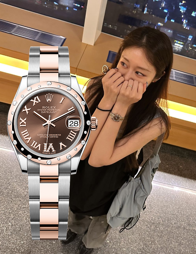 롤렉스 데이저스트 에버로즈골드 다이아 초코 여성 (국내공장 AS가능)