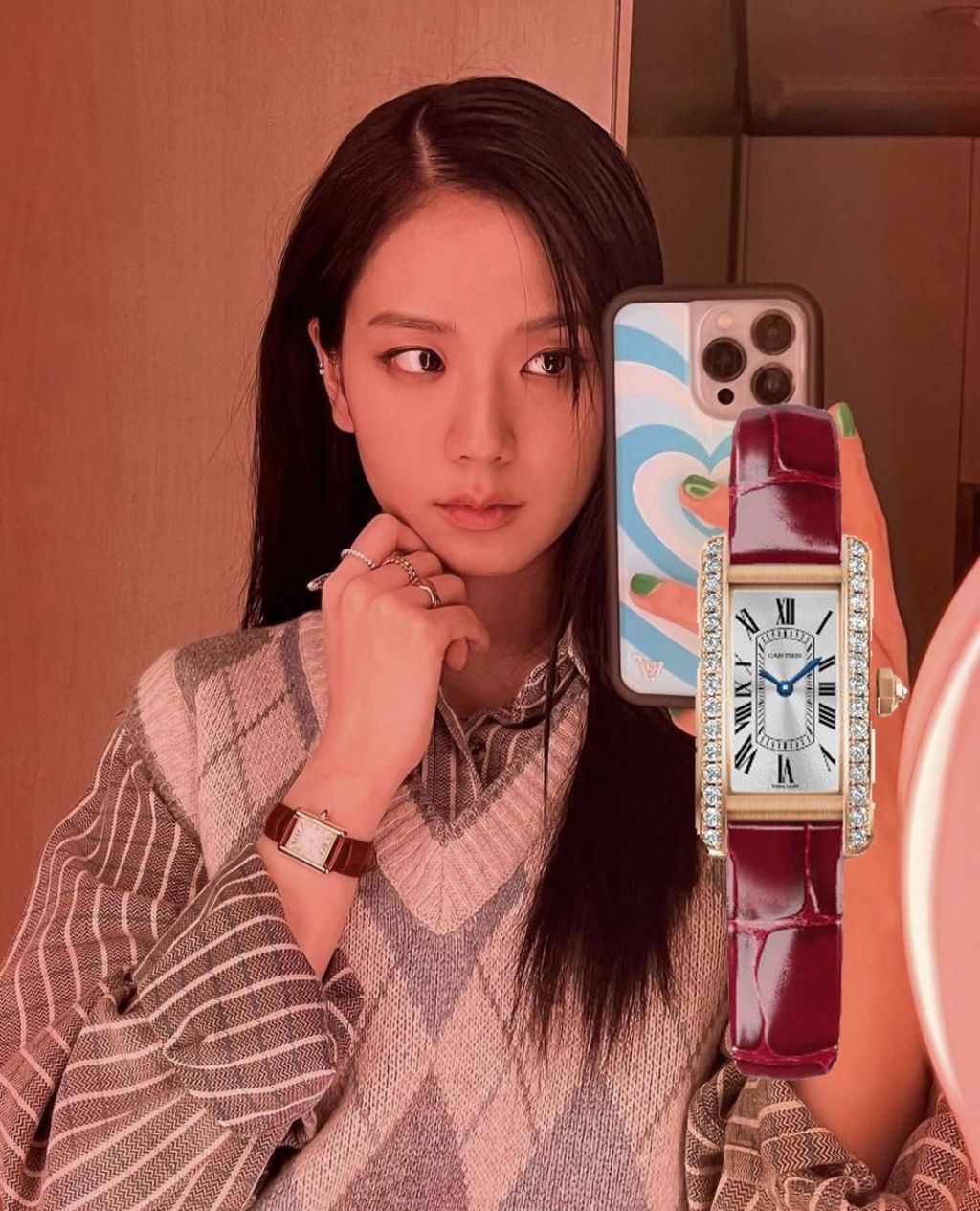 까르띠에 탱크 아메리칸 워치 콤비 다이아 (국내공장 AS가능)