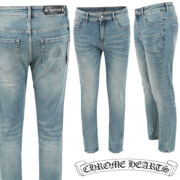 크롬하츠 말굽 프린트 엠보 워싱 슬림 일자진-레플리카 사이트 쇼핑몰