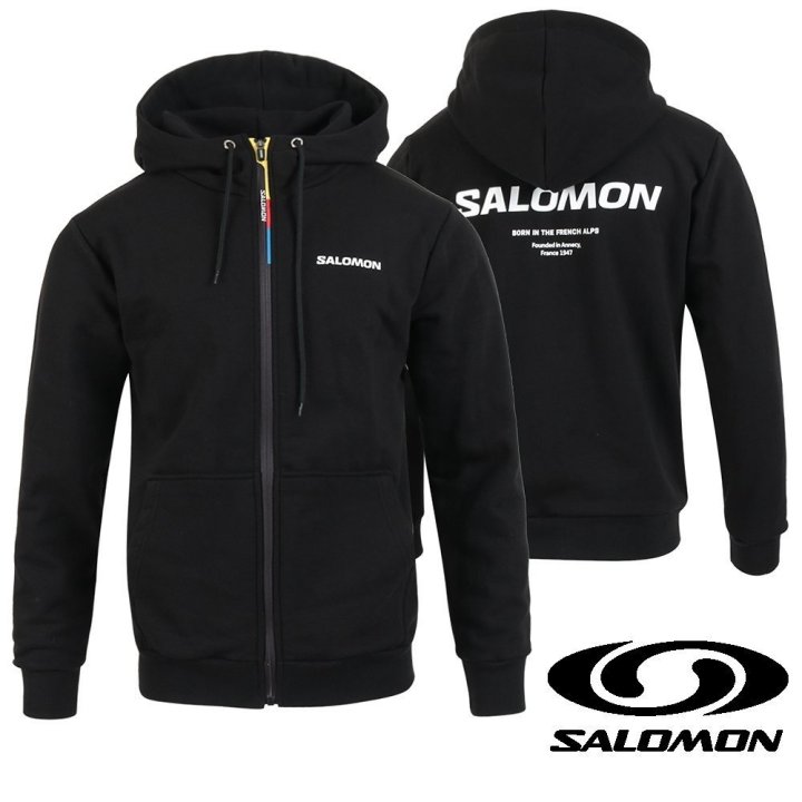 살로몬 로고 나염 후드 집업