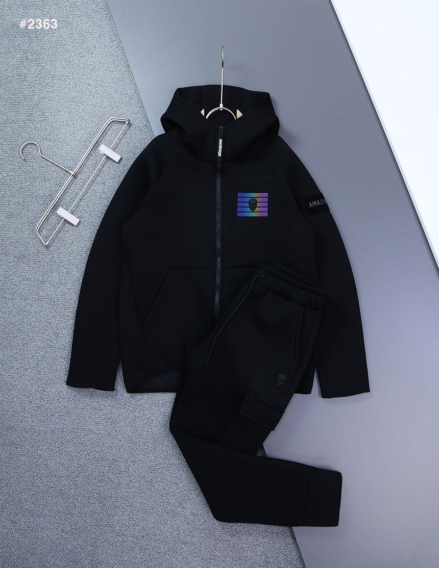 세일 - 어메이징크리 아코디오 패브릭 후드집업 + 조거팬츠 세트 - 2 Color