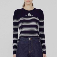 비비안 웨스트우드 여성 스트라이프 풀오버 니트 - 2 Color