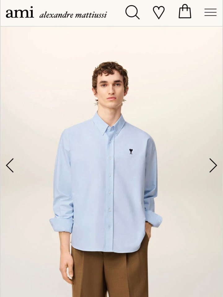 아미 하트자수 옥스포드 셔츠