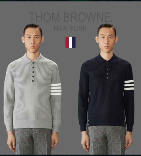 톰브라운 사선 케이블 카라 니트 - 2 Color