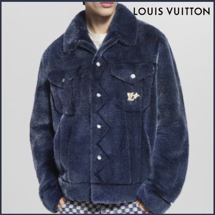 루이비통 밍크 데님 트러커 퍼 자켓