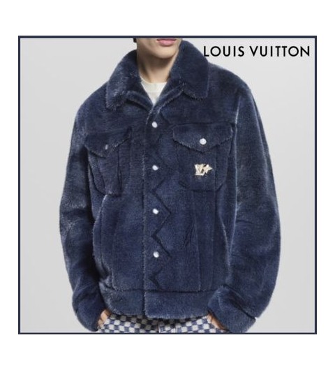 루이비통 밍크 데님 트러커 퍼 자켓