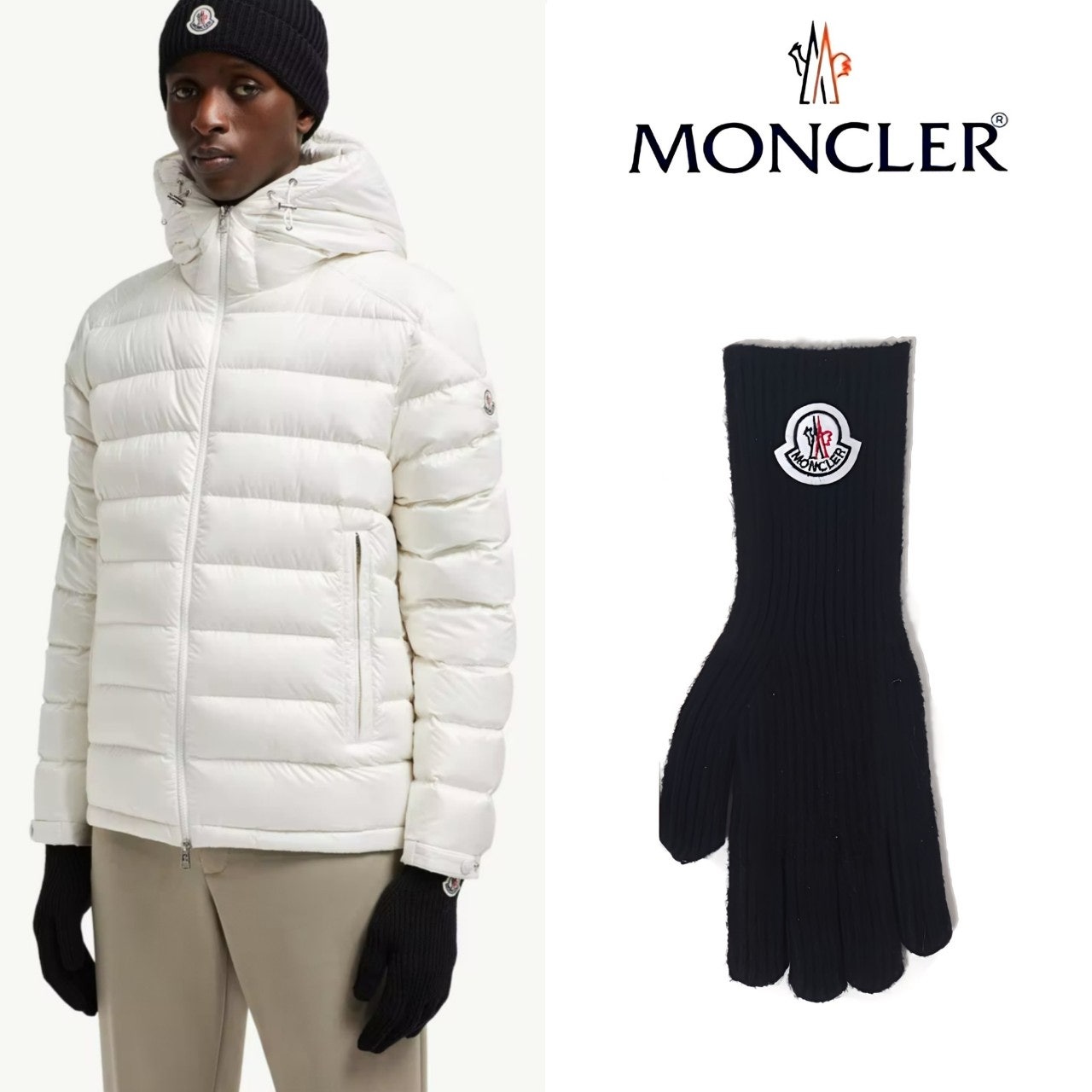 몽클레어 로고패치 장갑