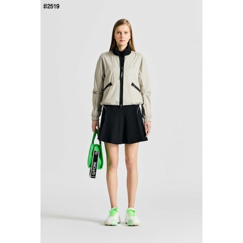 지포어 여성 메탈 글로시 방품 풀 집업 자켓 - 2 Color