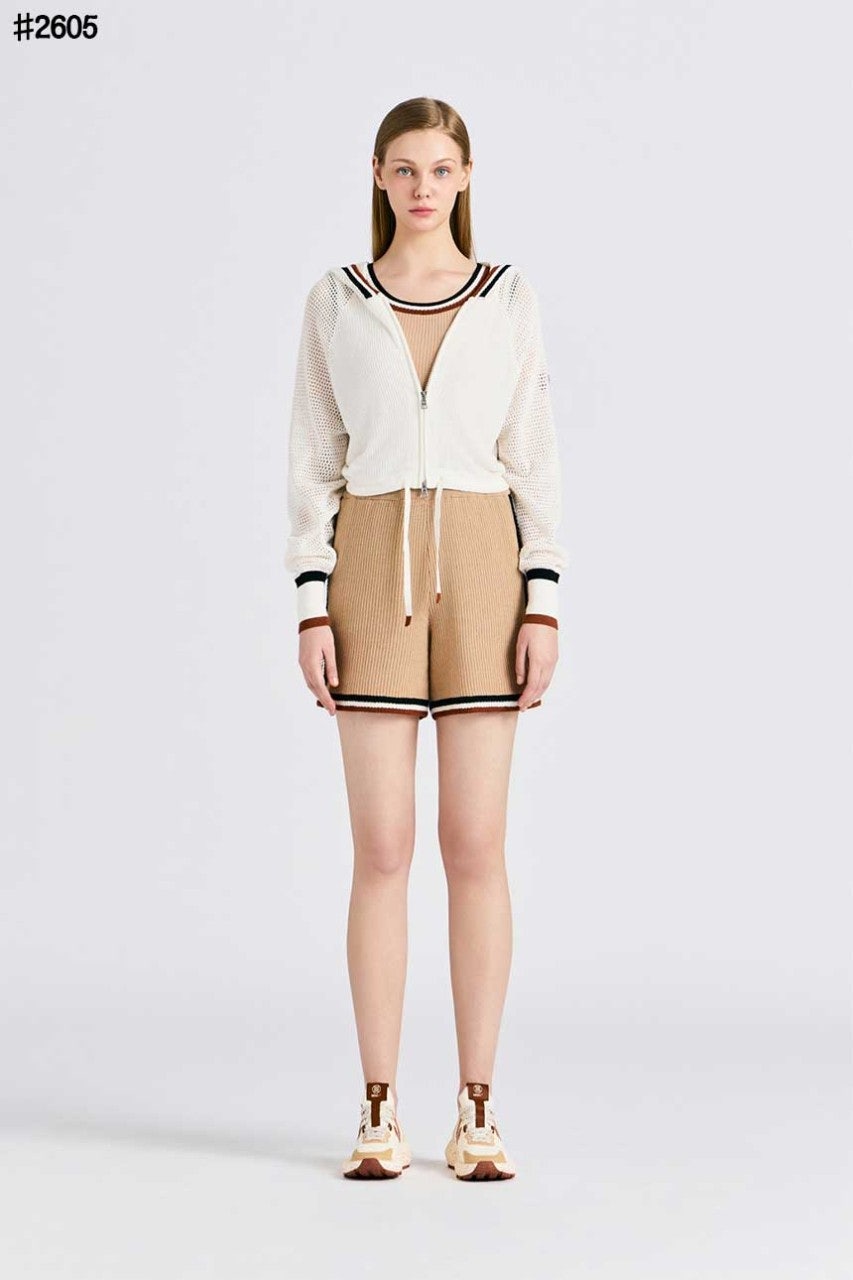 지포어 여성 코튼 혼방 니트 쇼트 팬츠