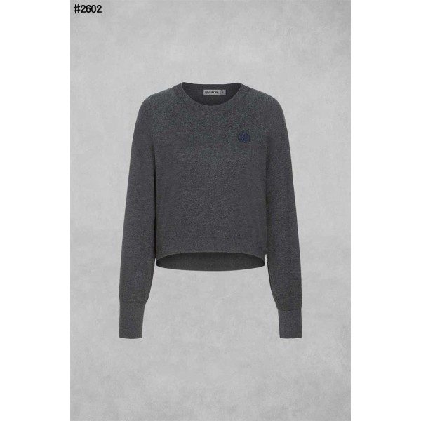 지포어 여성 크롭 롱 슬리브 크루넥 스웨터 - 2 Color-레플리카 사이트 쇼핑몰