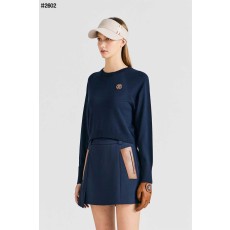 지포어 여성 크롭 롱 슬리브 크루넥 스웨터 - 2 Color