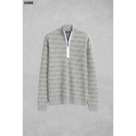 제이린드버그 네이트 브릿지 패턴 하프 집업 니트 스웨터