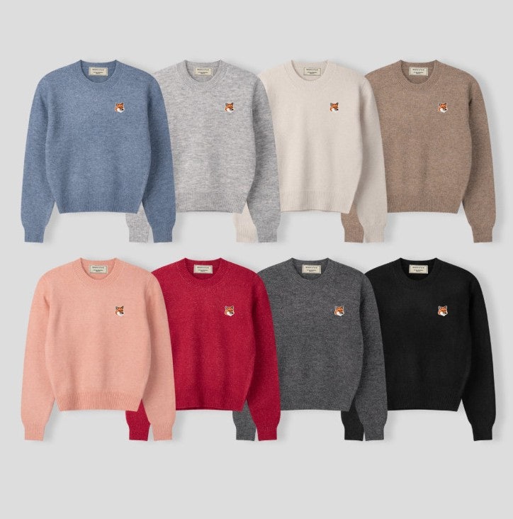 메종키츠네 여성 에어울 라운드넥 니트 (8color)