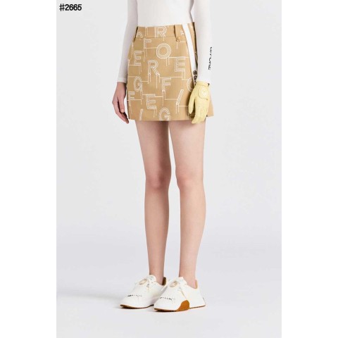 지포어 여성 로고 플레이 시어서커 A 라인 스커트 - 2 Color