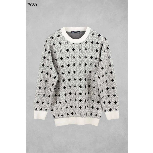 크롬하츠 세메테리 자카드 패턴 울 니트 풀오버-레플리카 사이트 쇼핑몰