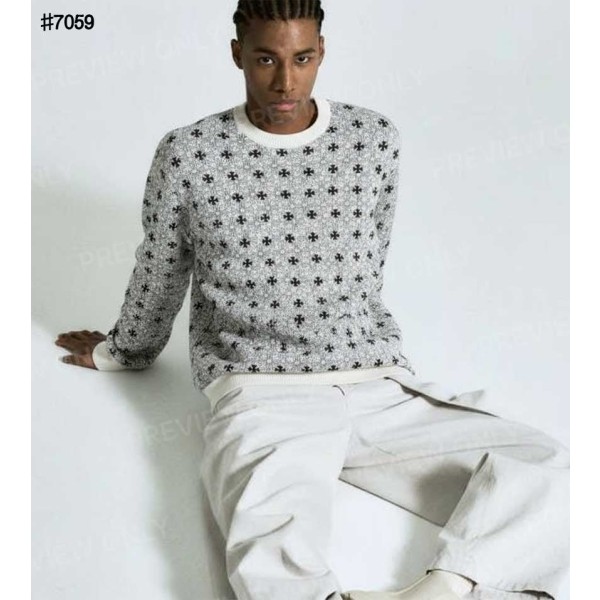 크롬하츠 세메테리 자카드 패턴 울 니트 풀오버-레플리카 사이트 쇼핑몰