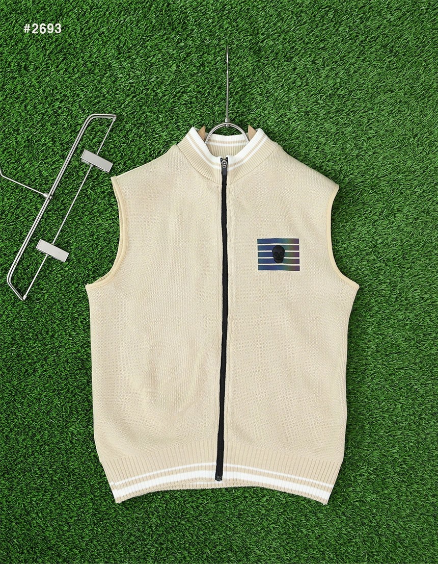 어메이징크리 빅 스컬 니트 집업 베스트 - 2 Color