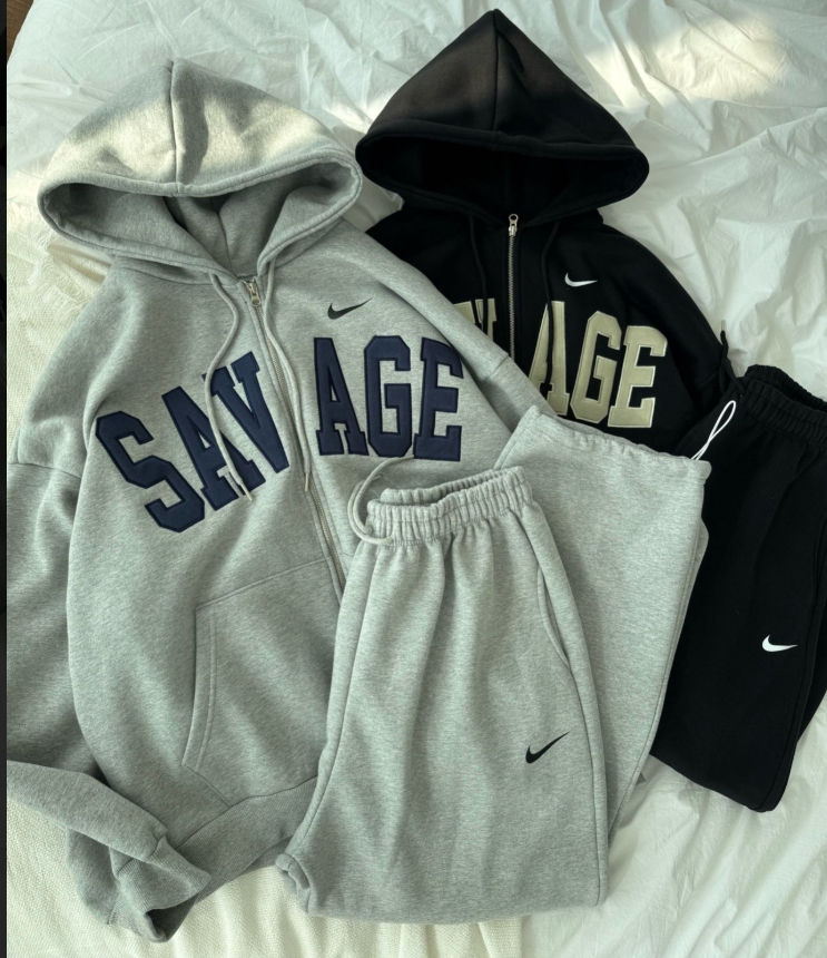 나이키 세비지 후드집업 세트 (기모) -2color