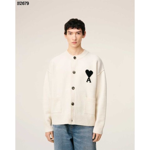 아미 드 꾀흐 블랙 하트 울 자카드 가디건