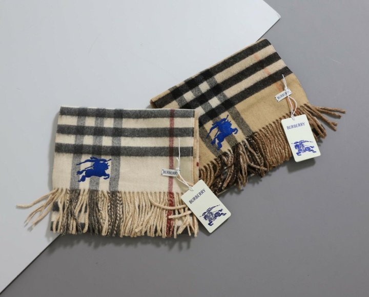 버버리 EKD 로고 프린지 캐시미어 머플러 - 2 Color