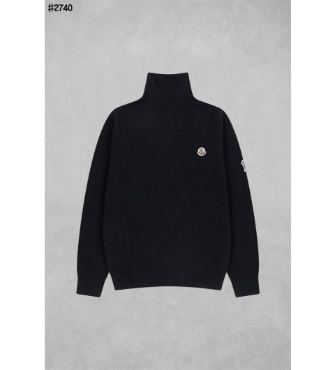 몽클레어 모티프 스몰 로고 패치 베이직 터틀넥 니트 풀오버