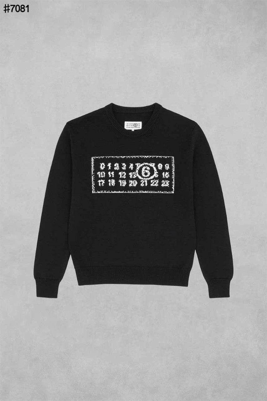 메종 마르지엘라 MM6 넘버링 자카드 울 니트 풀오버