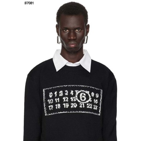 메종 마르지엘라 MM6 넘버링 자카드 울 니트 풀오버