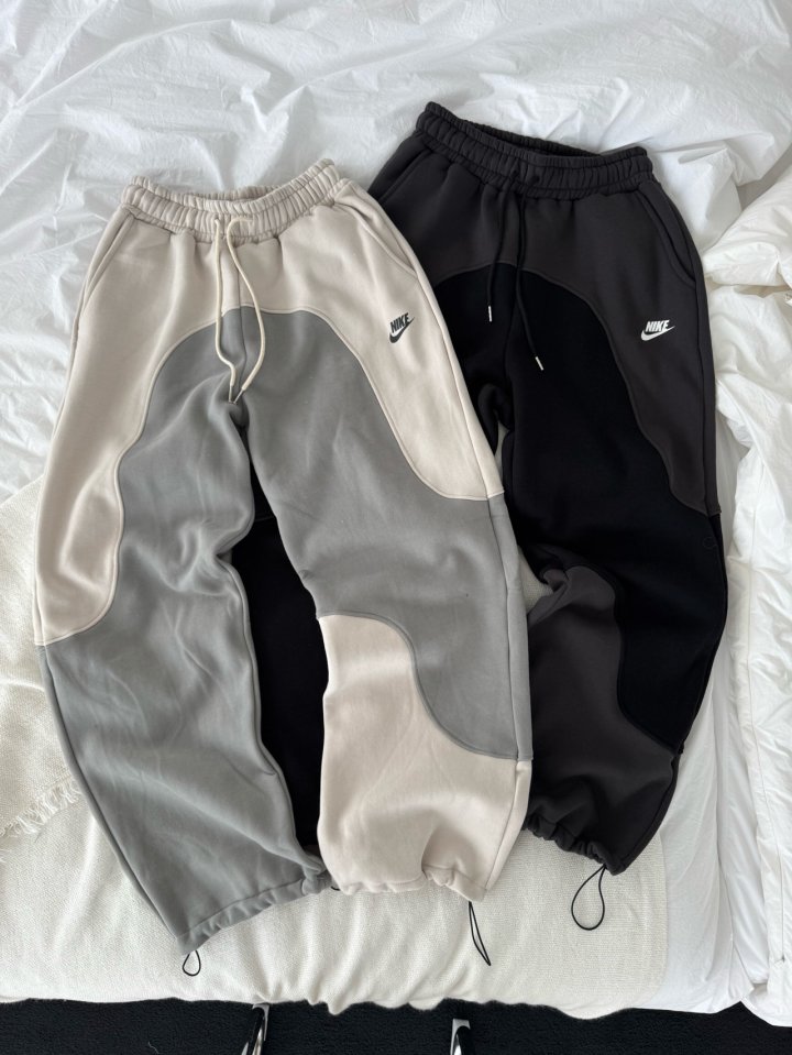 나이키 배색 기모팬츠 (2color)