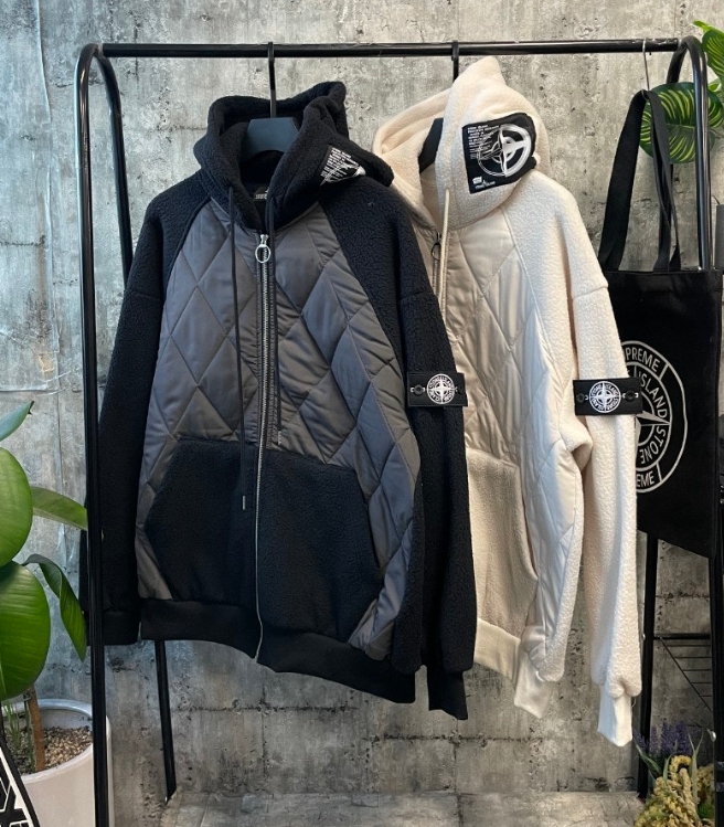 스톤아일랜드 퀄팅 후리스 패딩 (2color)