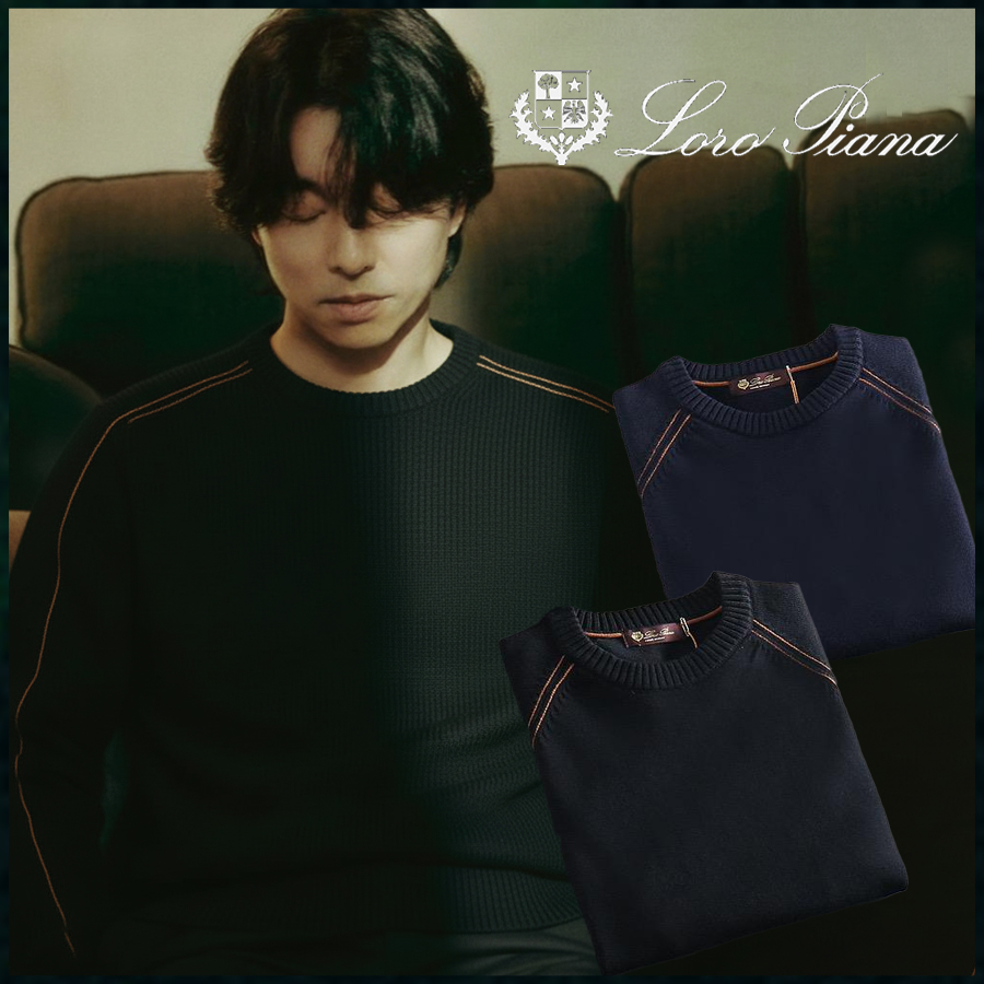 로로피아나 스티치포인트 와펜로고 울라운드 니트 - 2 Color