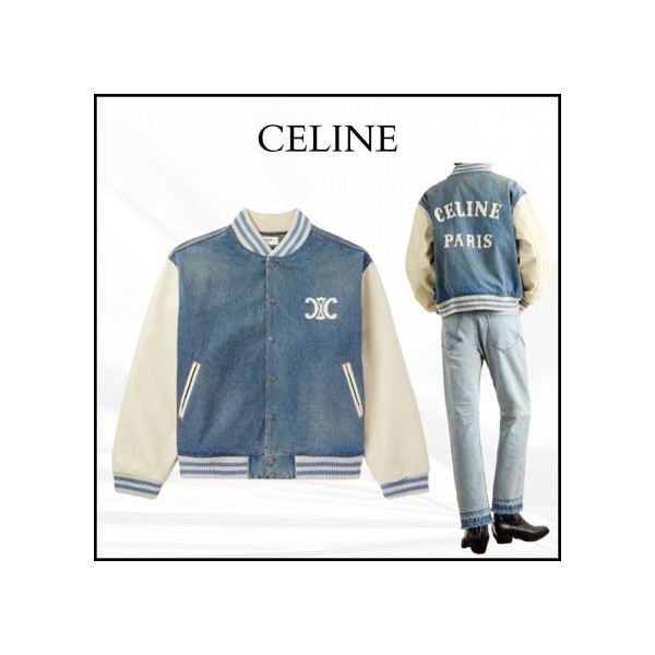 셀린느 B11 트리오페 워싱 데님 바시티 자켓-레플리카 사이트 쇼핑몰