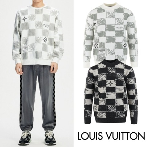 루이비통 다미에 자가드 모헤어 니트 (2color)