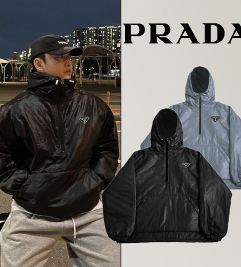 프라다 글로시 반집업 안노락 패딩 (2color) -20491