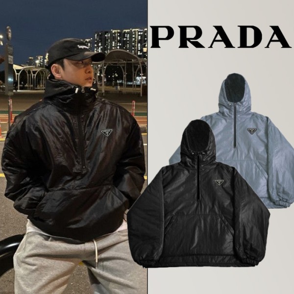프라다 글로시 반집업 안노락 패딩 (2color) -20491-레플리카 사이트 쇼핑몰