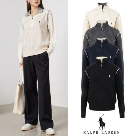 폴로 랄프로렌 포니 쿼터집 울 니트 (4color)