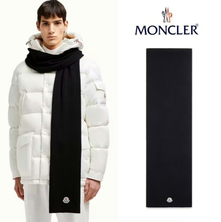 25FW몽클레어 클래식 패치 울 머플러