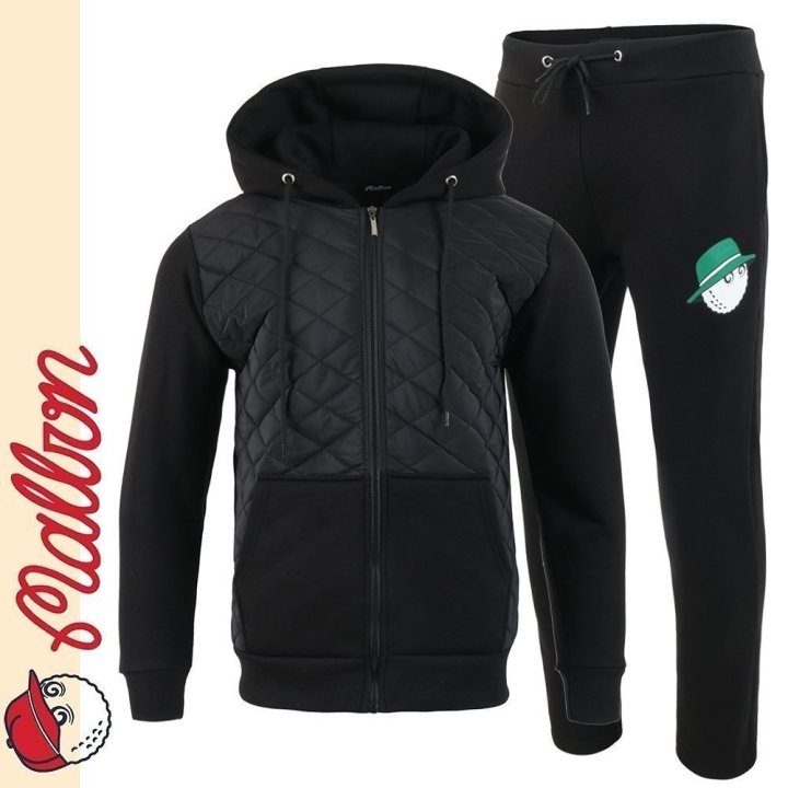 말본 다이아 패딩 로고 후드집업 셋업