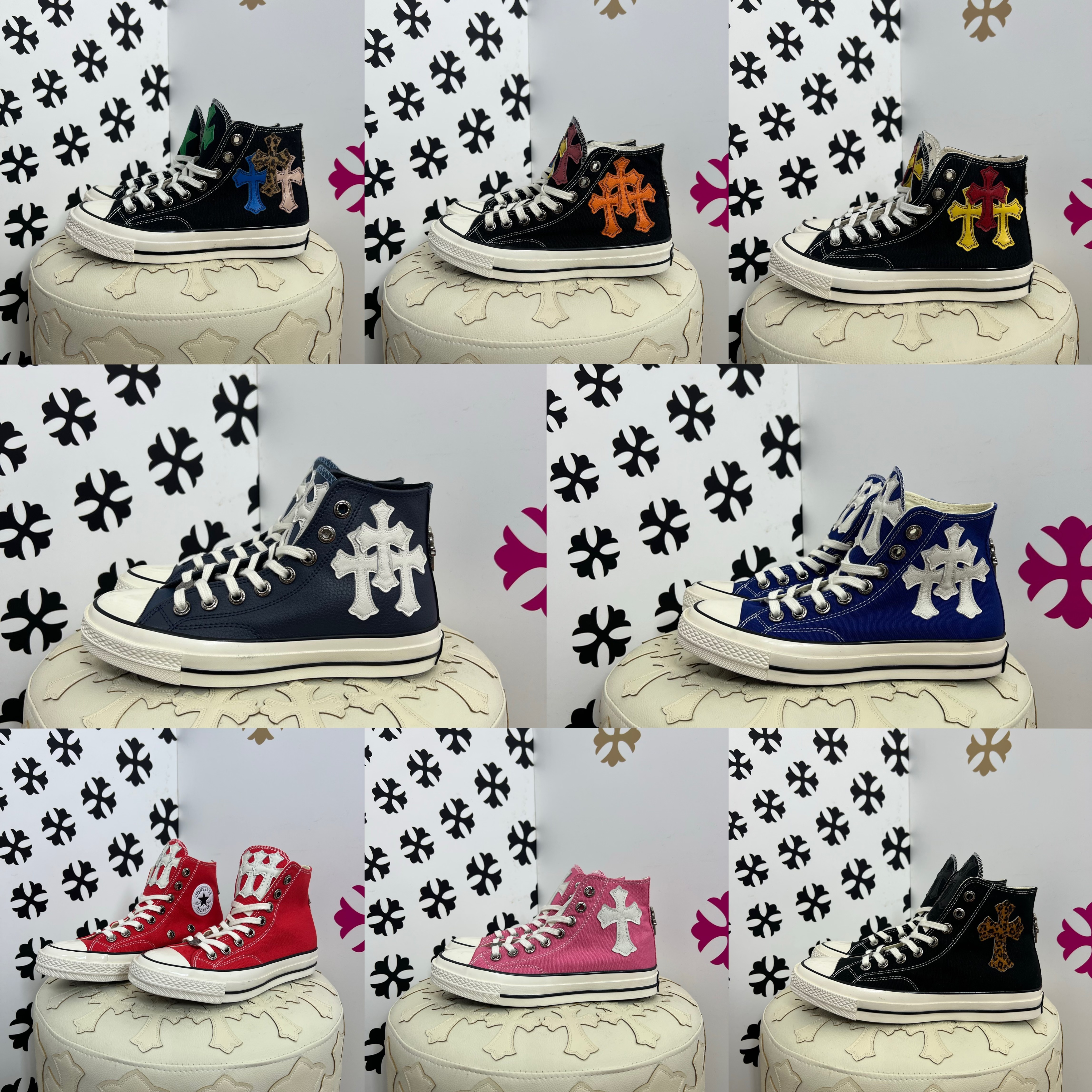 크롬하츠 X 컨버스 커스텀 하이탑 스니커즈 (8color)